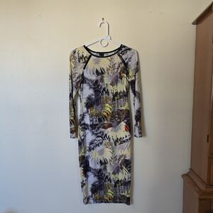 Topshop Jungle Print Long Sleeve Dress